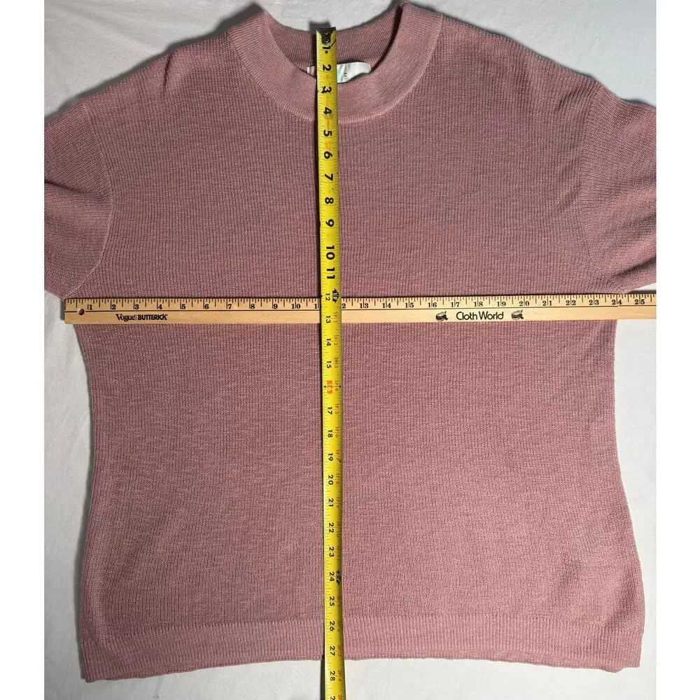 Free People Beach Sweater Medium Pink Cotton Blend Lightweight Oversized Ribbed